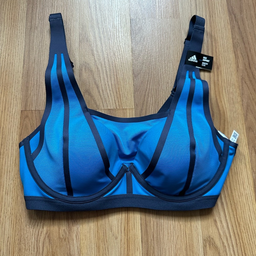 Adidas TLRD Impact Luxe High Support Bra Womens 36B Bright Blue/Shadow